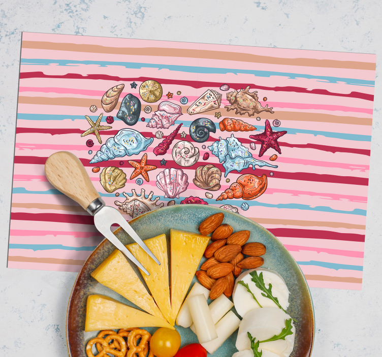 Modern placemat shells heart design - TenStickers