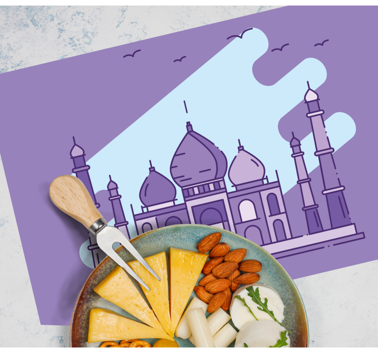 Modern placemat taj mahal silhouette - TenStickers
