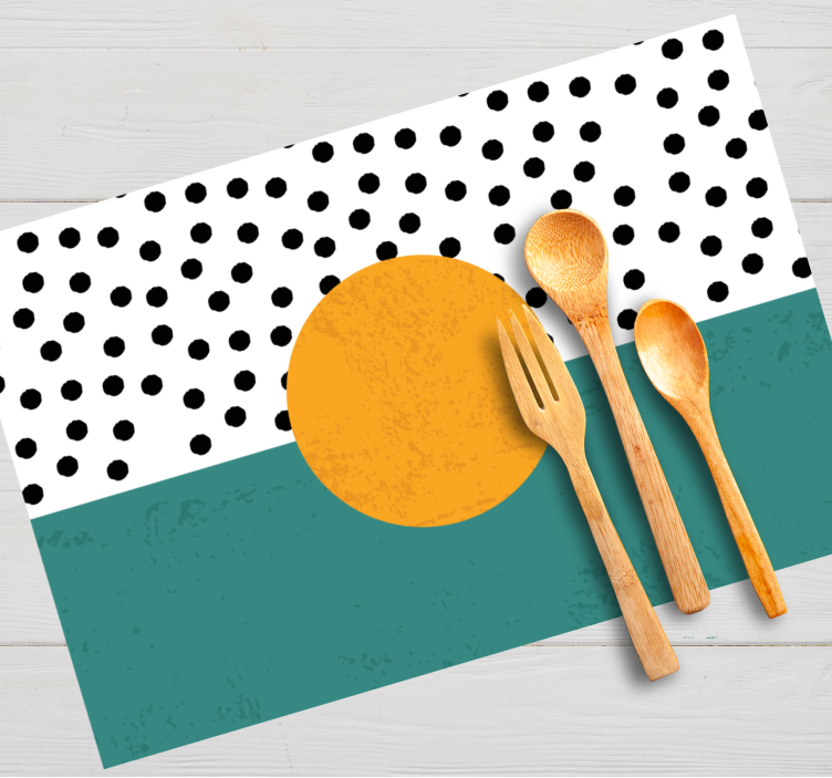 Modern placemat with bold polka dot design - TenStickers