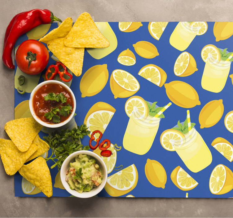 Modern placemat with refreshing lemonade design - TenStickers