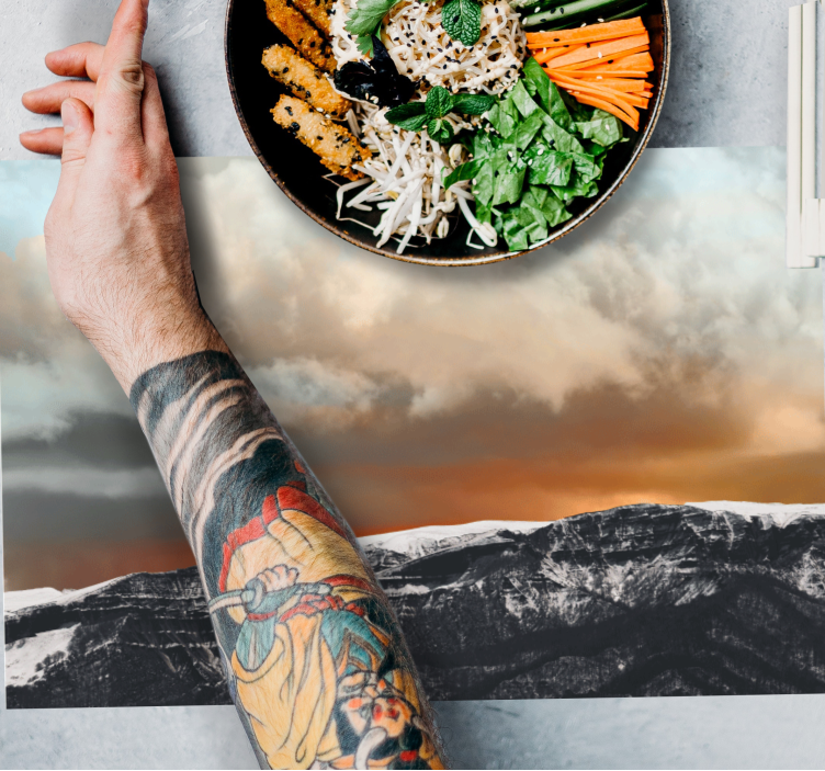 Mountain sunset horizon placemat - TenStickers