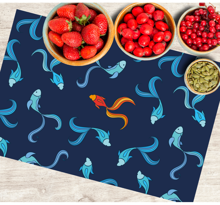 One in a thousand orange fish modern placemats - TenStickers