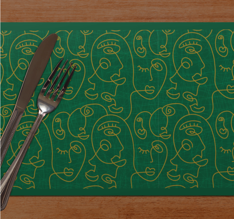 Original placemat abstract face design - TenStickers