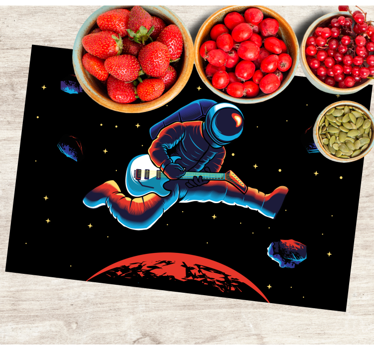 Original placemat astronaut playing guitar - TenStickers