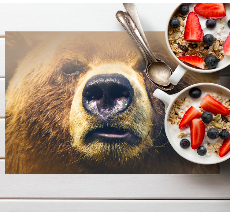 Original placemat bear face close-up - TenStickers