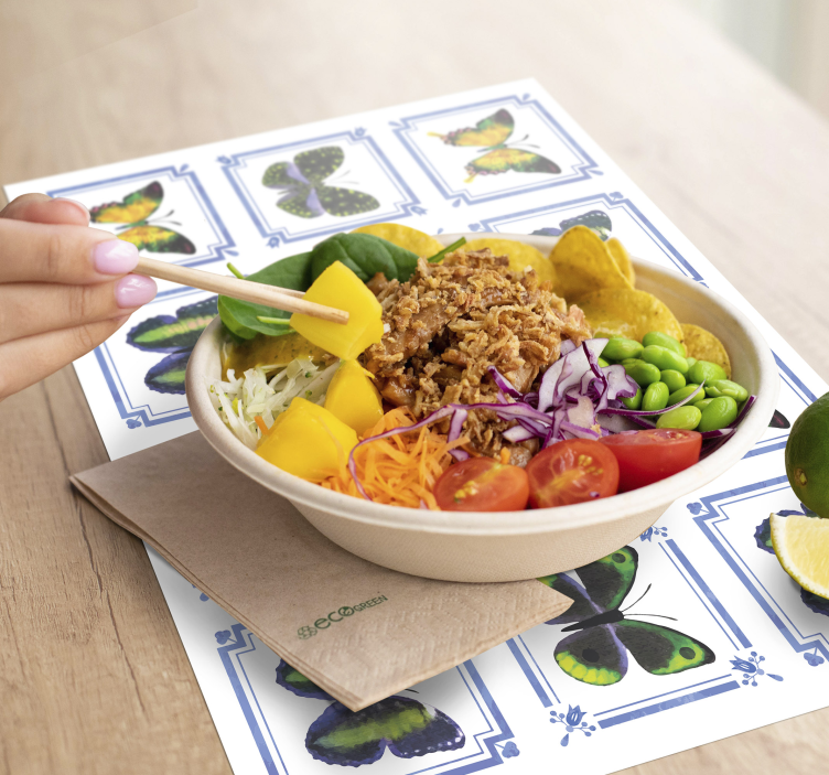 Original placemat butterfly patterned decor - TenStickers