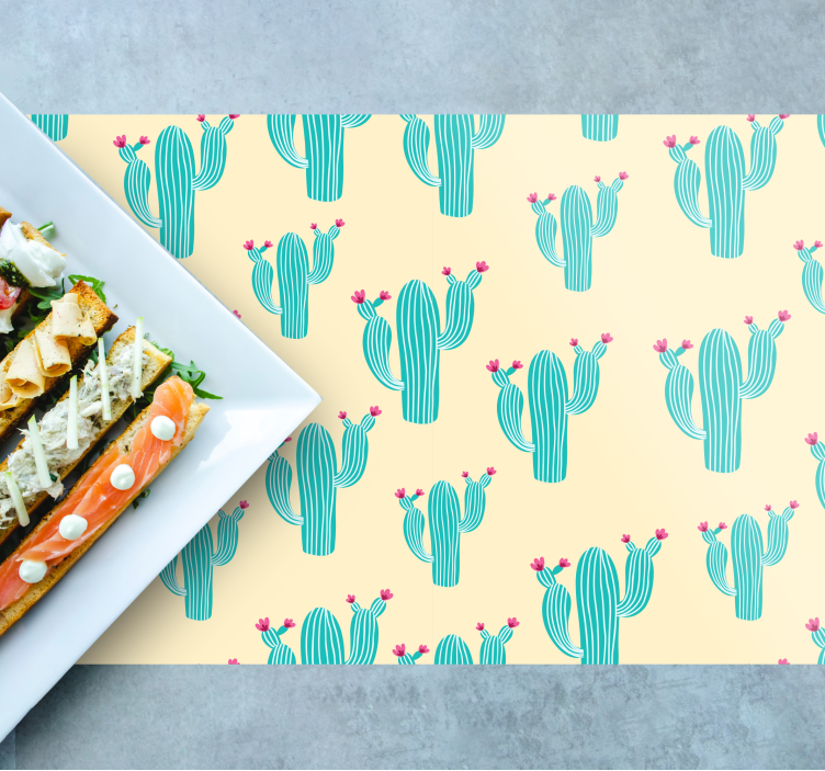Original placemat cactus pattern joy - TenStickers