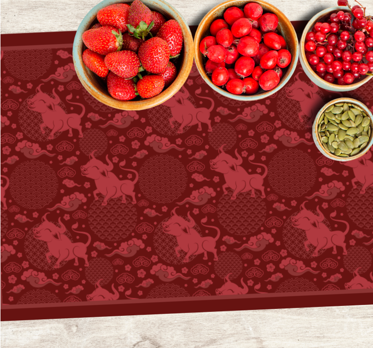 Original placemat charming bull design - TenStickers