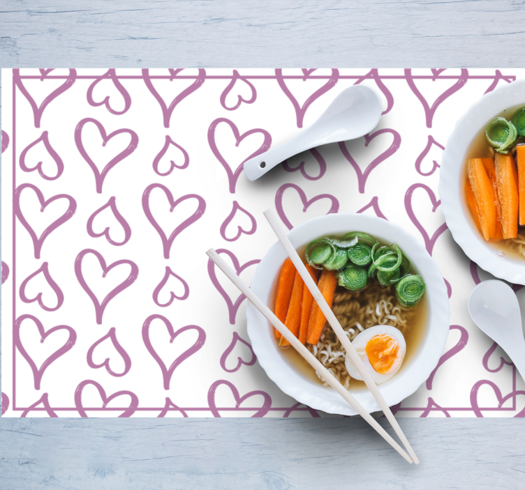 Original placemat charming heart design - TenStickers