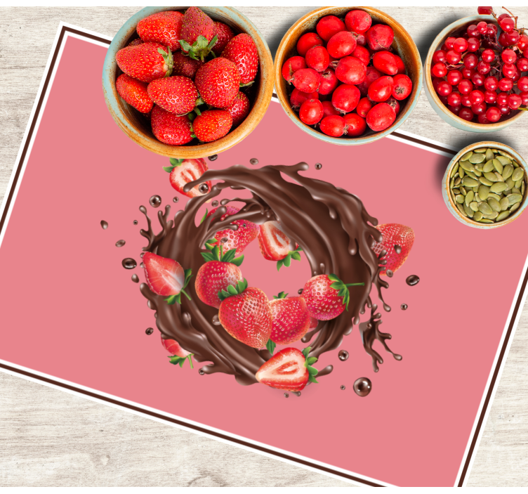 Original placemat chocolate dipped strawberries - TenStickers