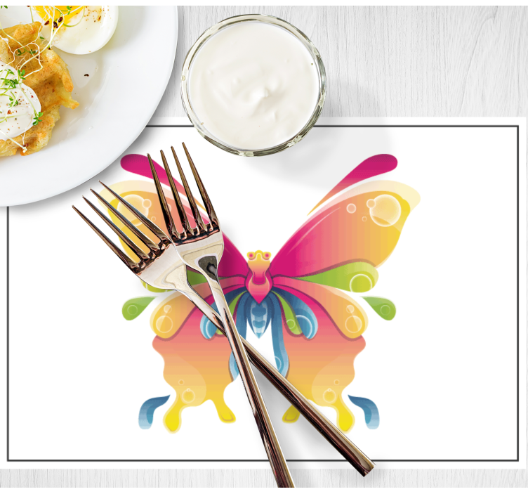 Original placemat colorful butterfly design - TenStickers