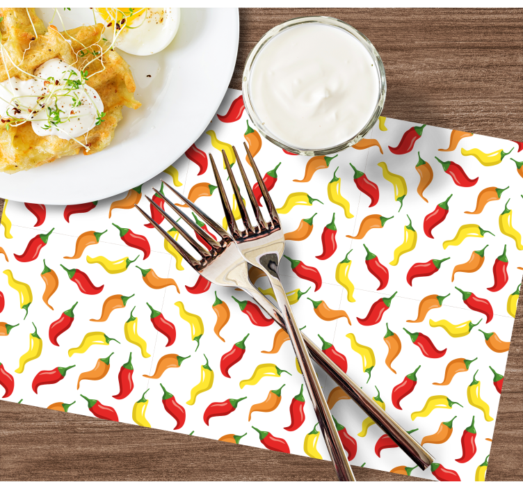 Original placemat colorful chili peppers design - TenStickers