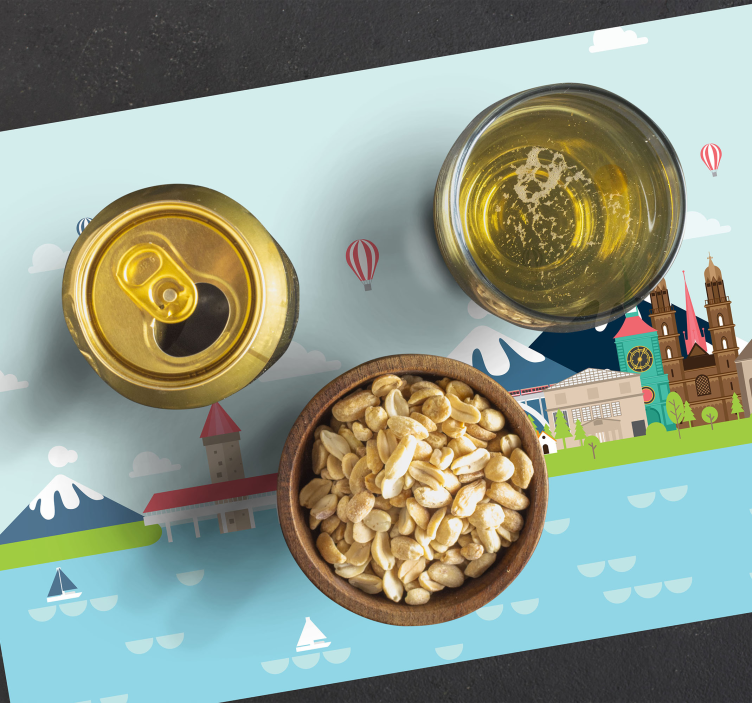 Original placemat colorful cityscape design - TenStickers