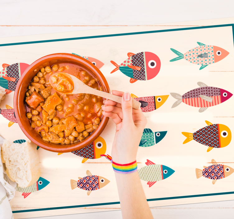 Original placemat colorful fish designs - TenStickers