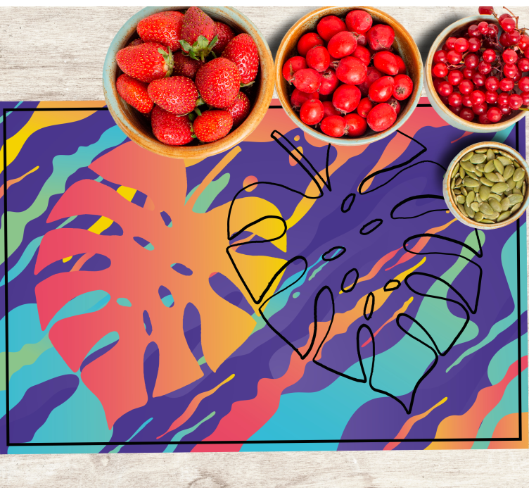 Original placemat colorful leaf design - TenStickers