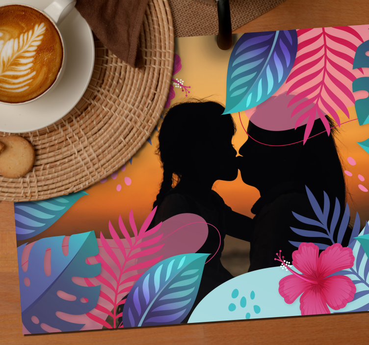 Original placemat colorful tropical leaves - TenStickers
