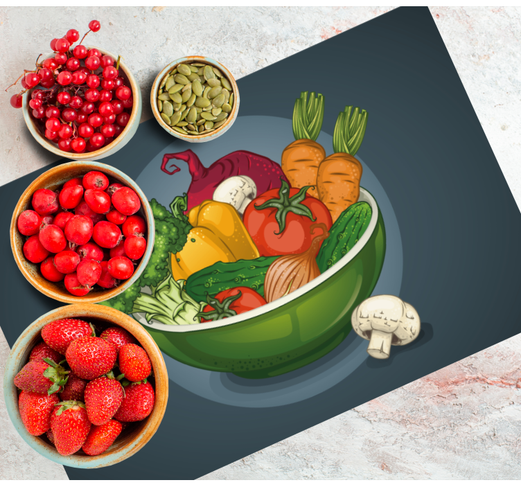 Original placemat colorful vegetable bowl - TenStickers