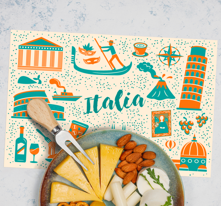Original placemat culinary italy scene - TenStickers