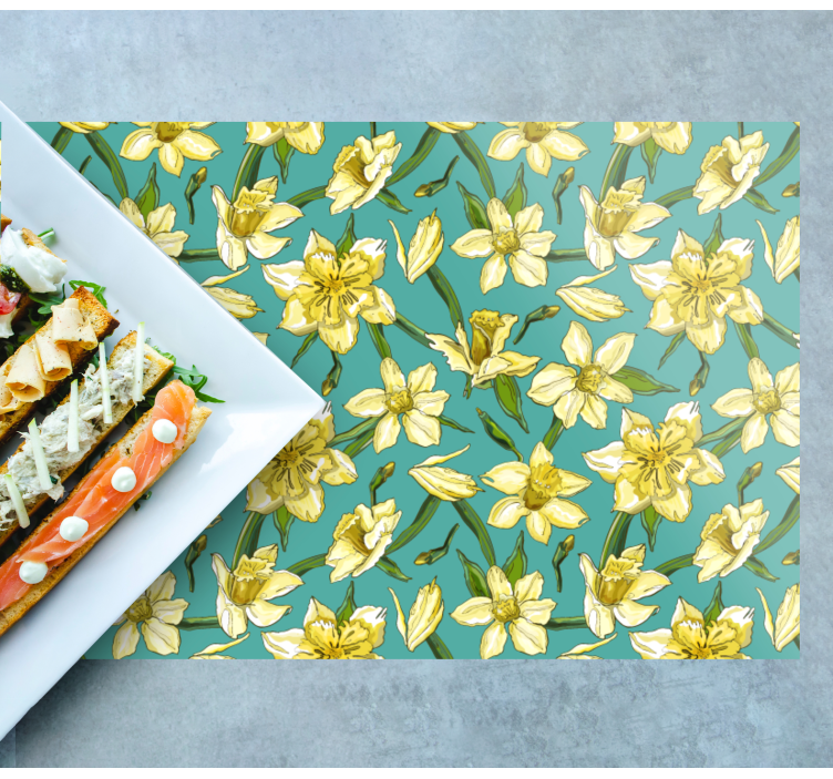Original placemat daffodil floral design - TenStickers