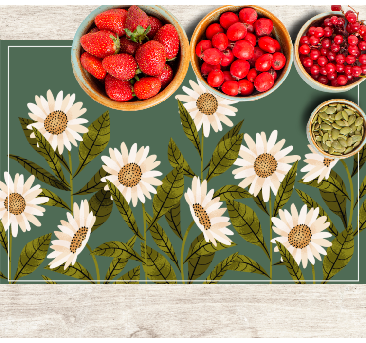 Original placemat daisy floral design - TenStickers
