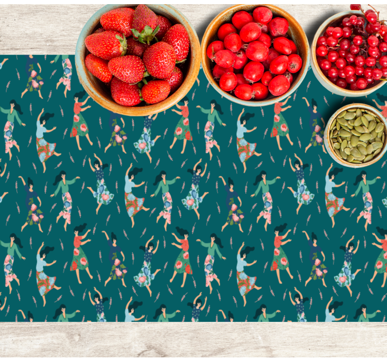 Original placemat dancing women design - TenStickers