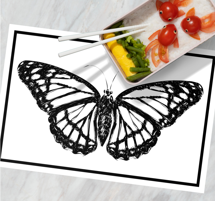 Original placemat elegant butterfly design - TenStickers
