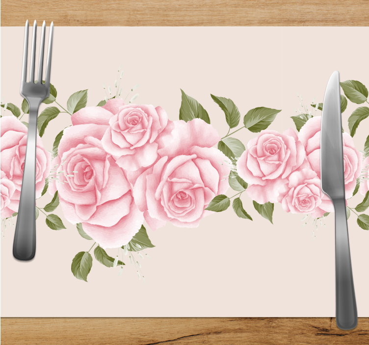 Original placemat elegant rose design - TenStickers