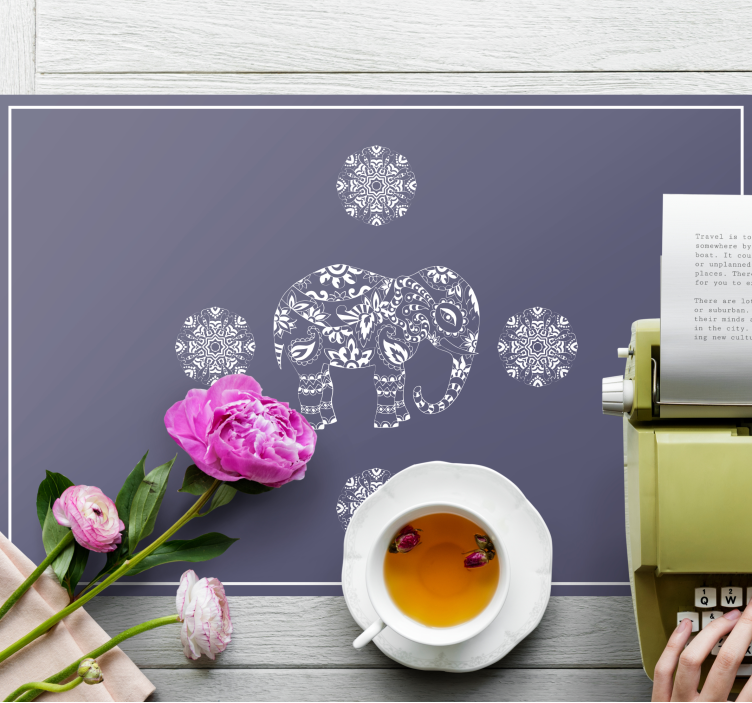 Original placemat elephant pattern design - TenStickers