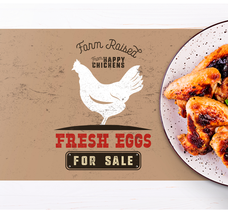 Original placemat farm fresh chicken - TenStickers