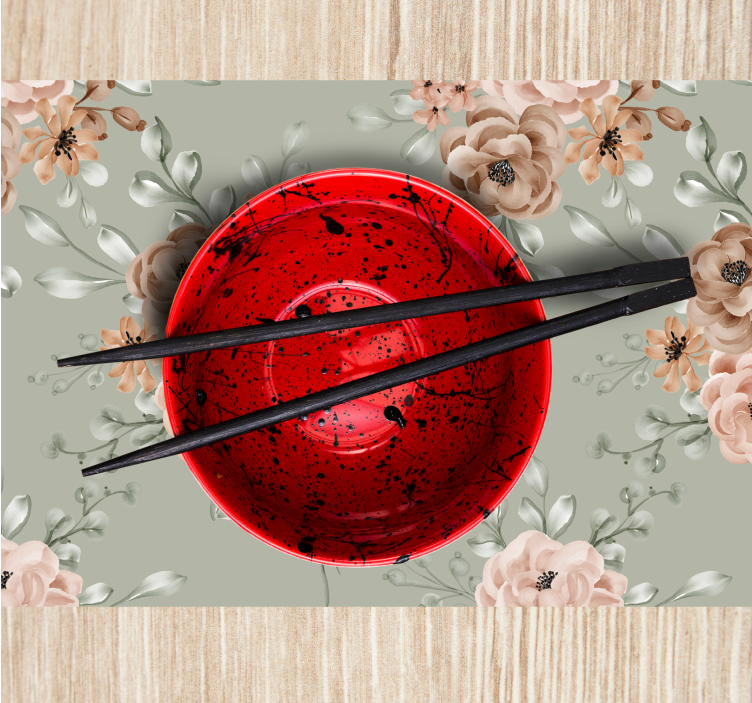Original placemat floral background bowl - TenStickers