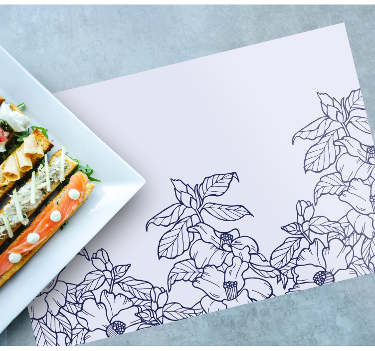 Original placemat floral border design - TenStickers