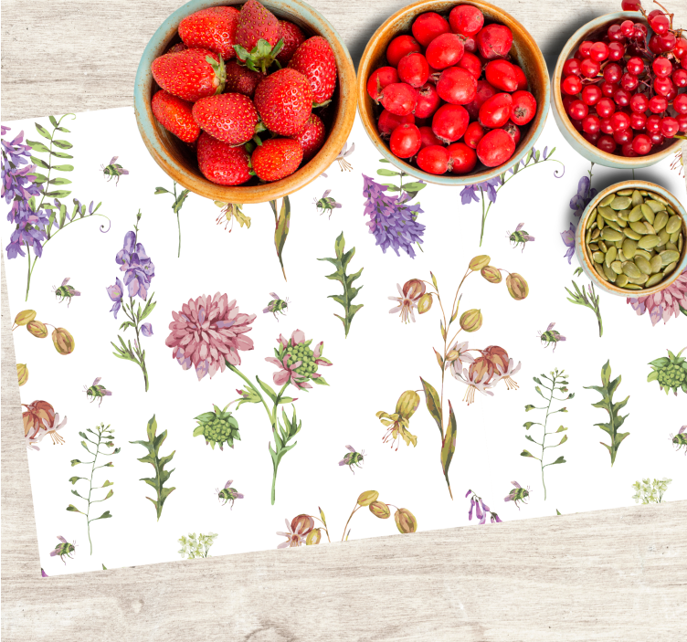 Original placemat floral botanical design - TenStickers