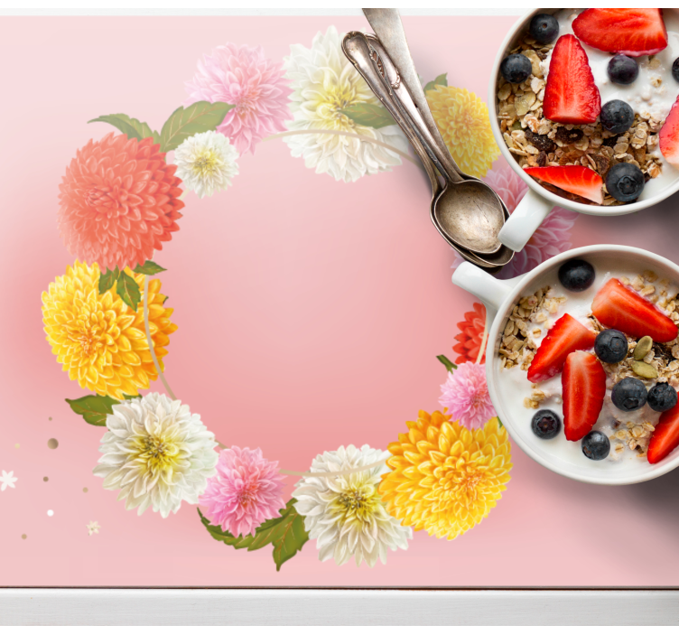 Original placemat floral circle design - TenStickers