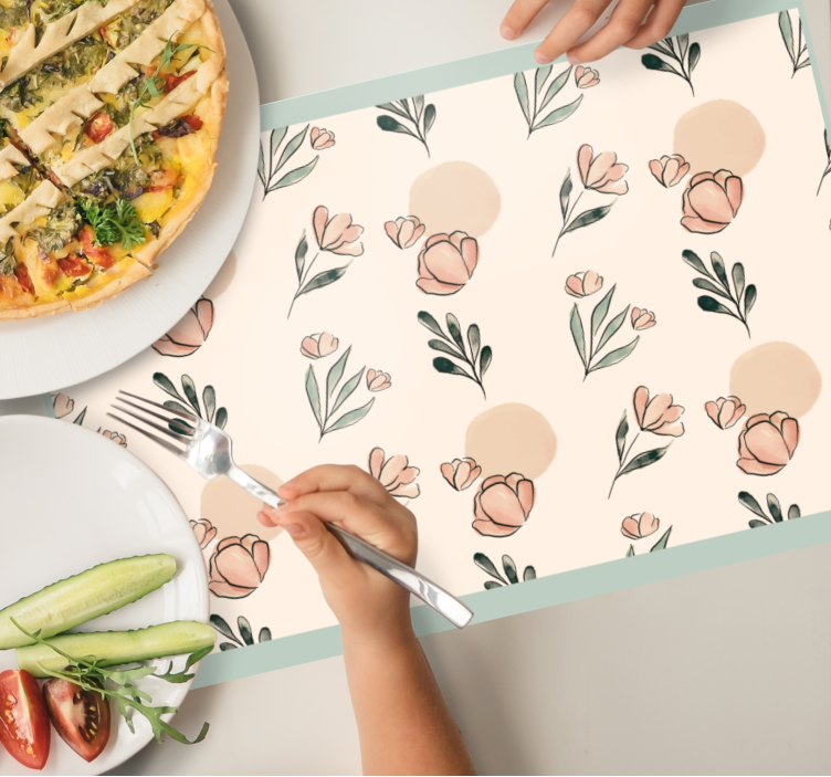 Original placemat floral design accent - TenStickers