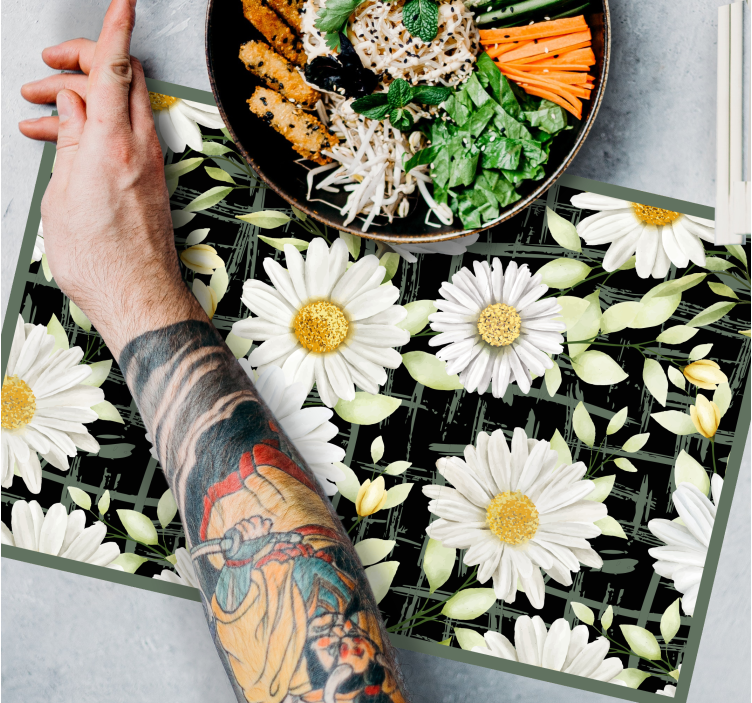 Original placemat floral design with daisies - TenStickers