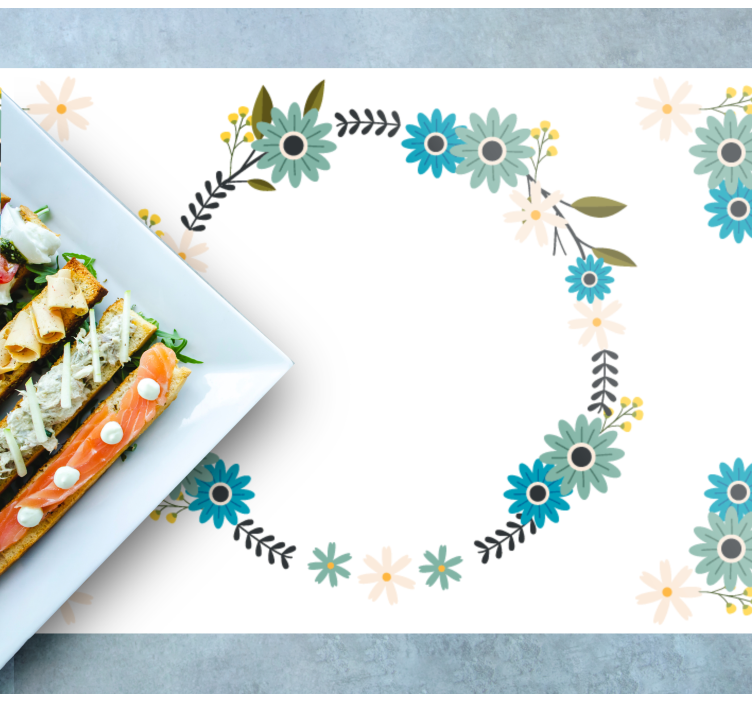 Original placemat floral frame design - TenStickers
