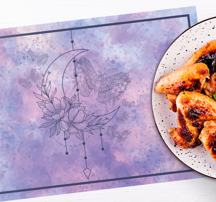 Original placemat floral moon pattern - TenStickers