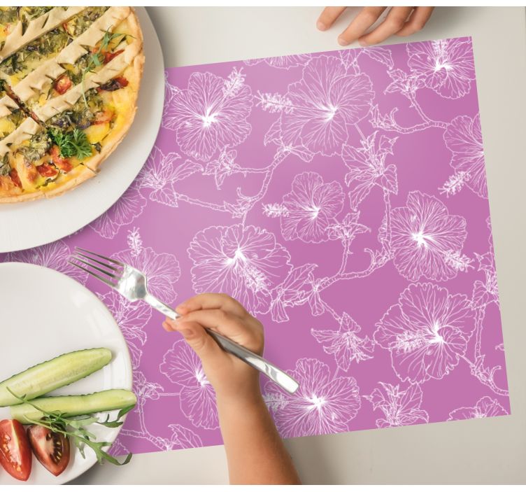 Original placemat floral outline design - TenStickers