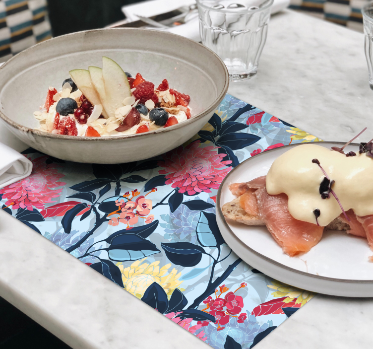 Original placemat floral pattern elegance - TenStickers