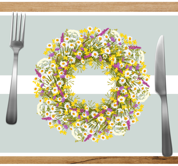 Original placemat floral wreath centerpiece - TenStickers