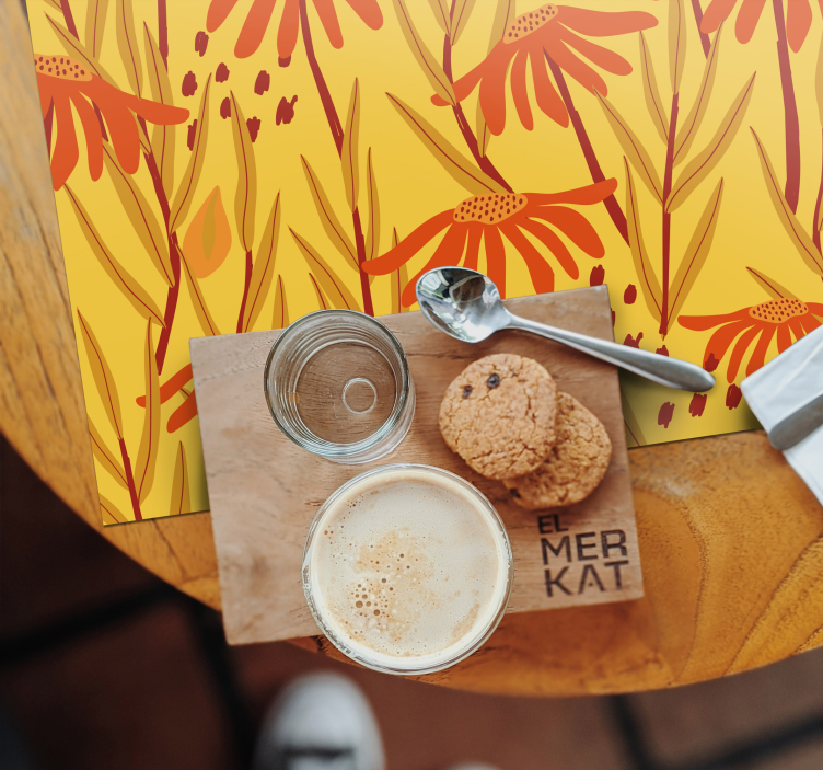 Original placemat floral yellow design - TenStickers