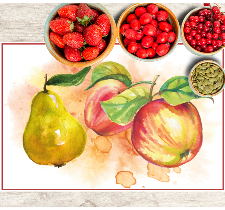 Original placemat fruits watercolor design - TenStickers