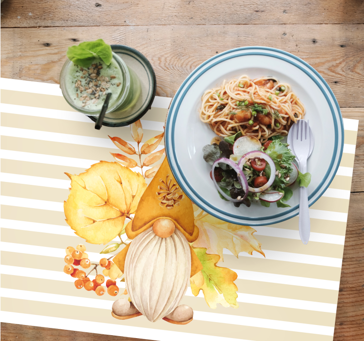 Original placemat gnome with autumn leaves - TenStickers