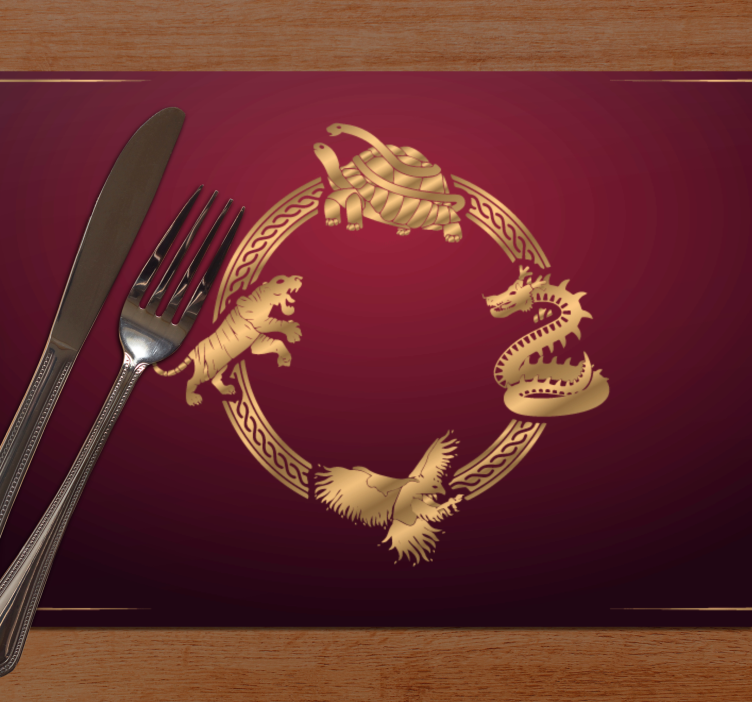 Original placemat golden animal symbols - TenStickers
