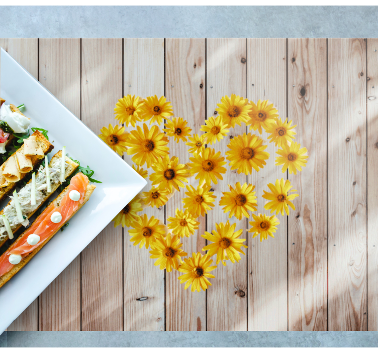 Original placemat heart floral design - TenStickers