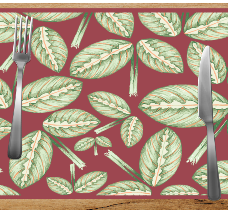 Original placemat leaf design arrangement - TenStickers