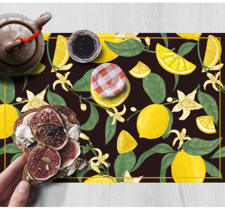 Original placemat lemon and floral design - TenStickers