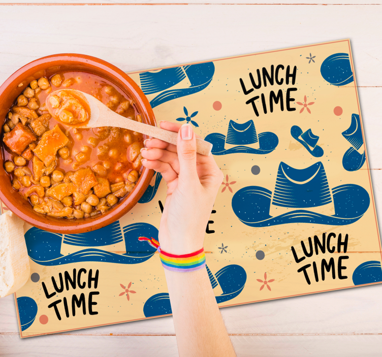 Original placemat lunch time caps - TenStickers