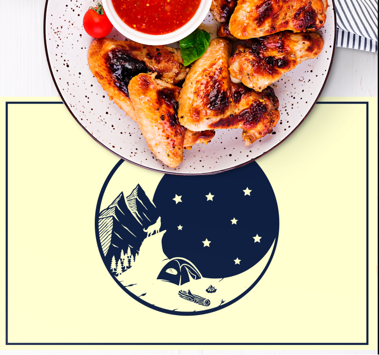 Original placemat mountain camping scene - TenStickers