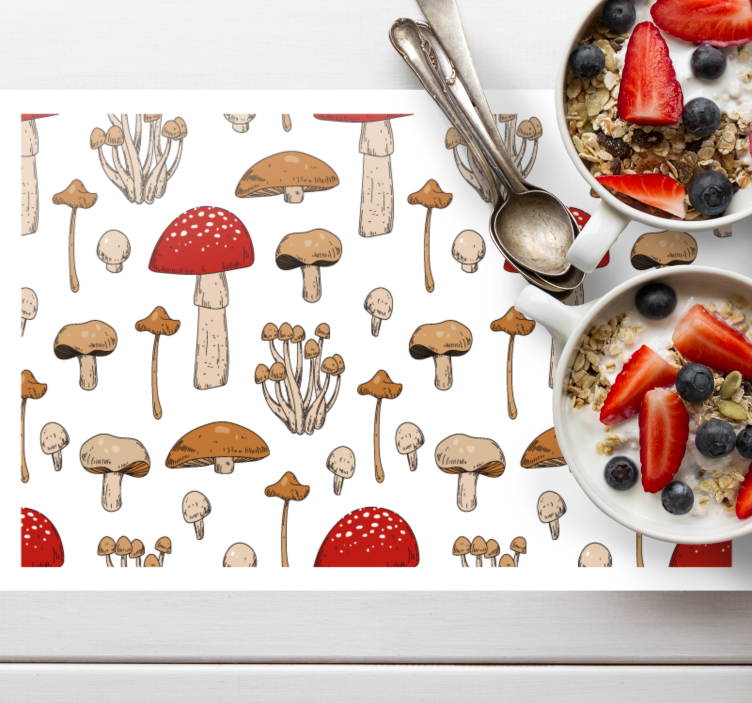 Original placemat mushroom design - TenStickers